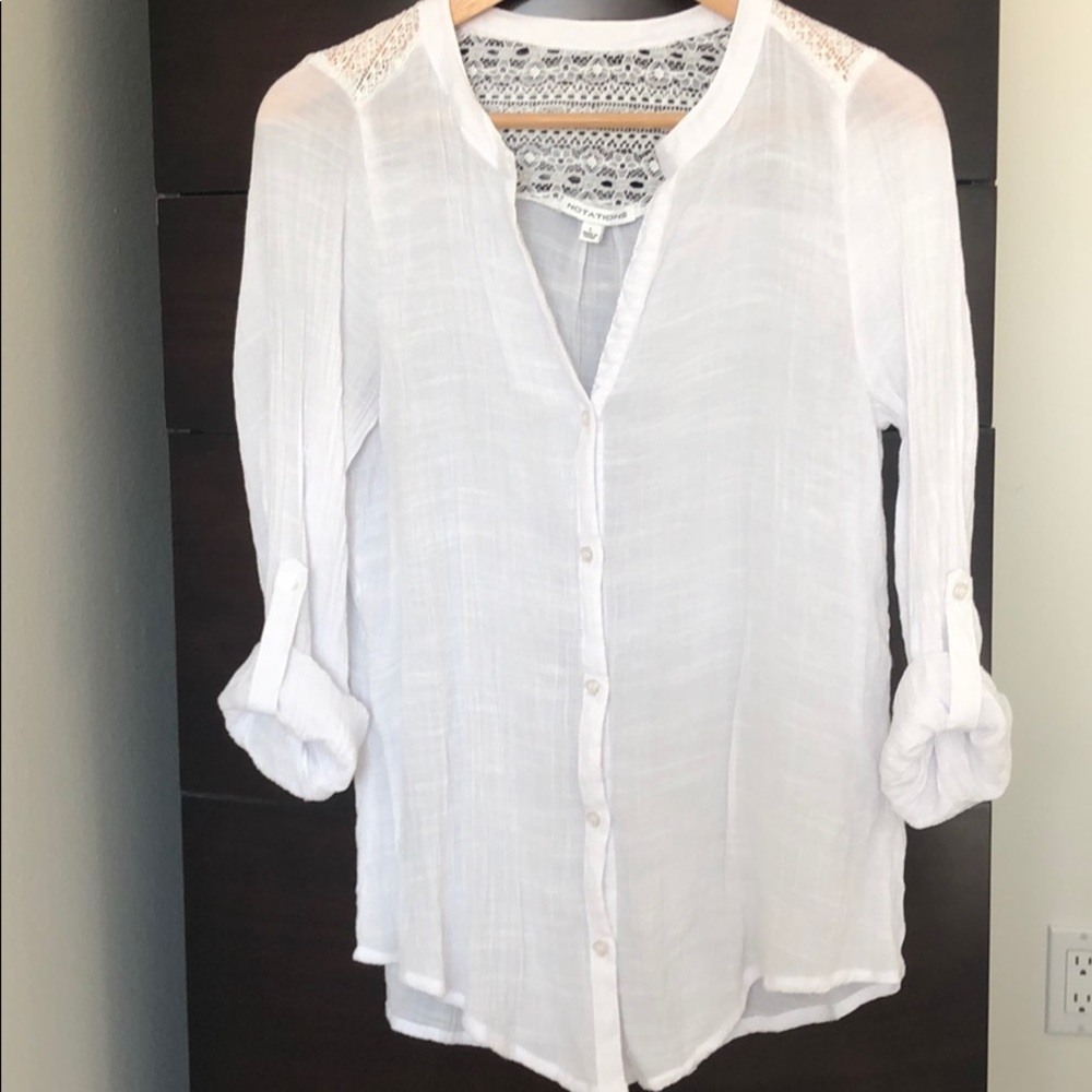 Sheer Lace Back Blouse